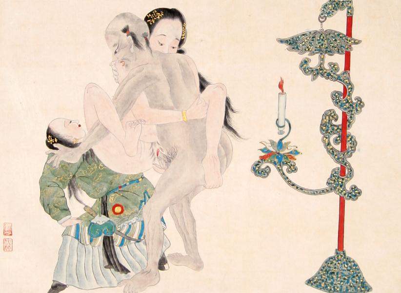 Chinese erotic paintings watercolors